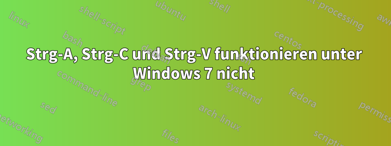 Strg-A, Strg-C und Strg-V funktionieren unter Windows 7 nicht