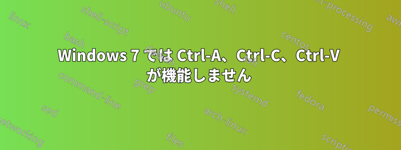 Windows 7 では Ctrl-A、Ctrl-C、Ctrl-V が機能しません