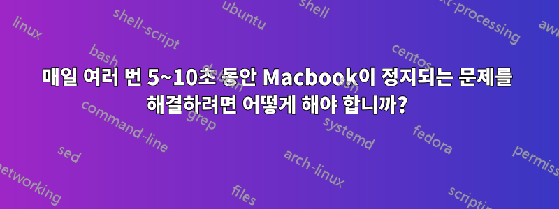 매일 여러 번 5~10초 동안 Macbook이 정지되는 문제를 해결하려면 어떻게 해야 합니까?