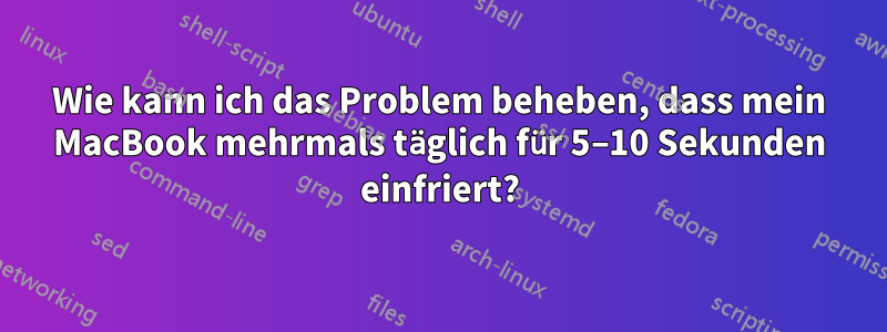 Wie kann ich das Problem beheben, dass mein MacBook mehrmals täglich für 5–10 Sekunden einfriert?