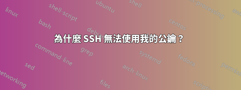 為什麼 SSH 無法使用我的公鑰？