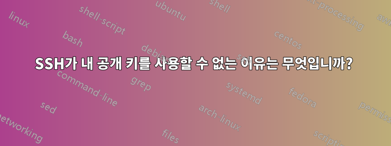 SSH가 내 공개 키를 사용할 수 없는 이유는 무엇입니까?