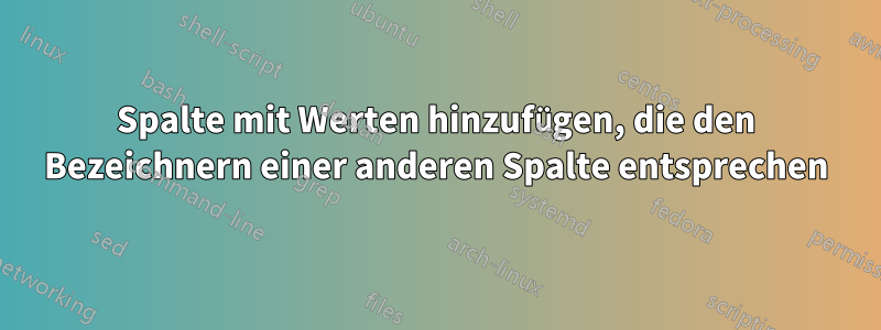 Spalte mit Werten hinzufügen, die den Bezeichnern einer anderen Spalte entsprechen