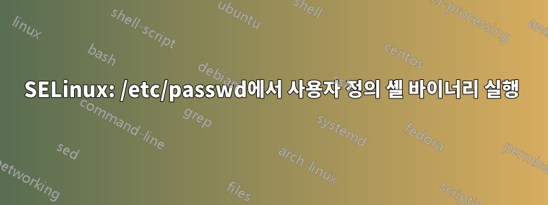 SELinux: /etc/passwd에서 사용자 정의 셸 바이너리 실행