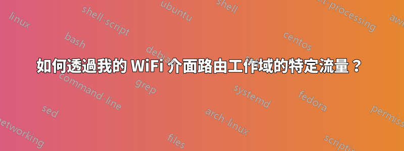 如何透過我的 WiFi 介面路由工作域的特定流量？
