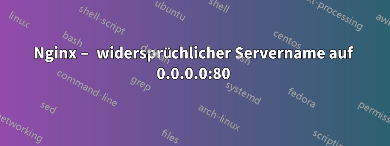 Nginx – widersprüchlicher Servername auf 0.0.0.0:80