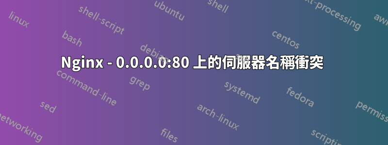 Nginx - 0.0.0.0:80 上的伺服器名稱衝突