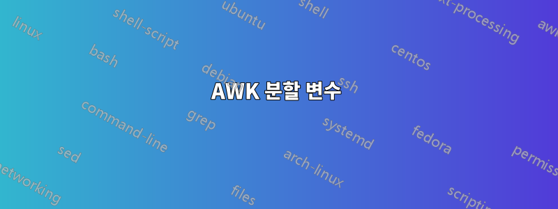 AWK 분할 변수