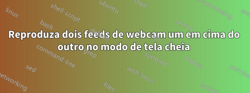 Reproduza dois feeds de webcam um em cima do outro no modo de tela cheia