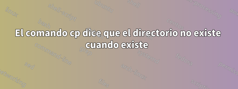 El comando cp dice que el directorio no existe cuando existe 