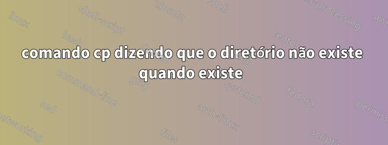 comando cp dizendo que o diretório não existe quando existe 