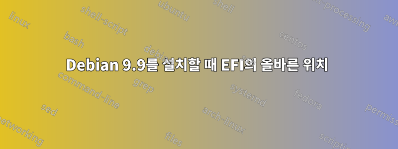 Debian 9.9를 설치할 때 EFI의 올바른 위치