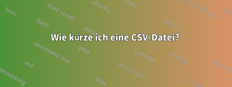 Wie kürze ich eine CSV-Datei?