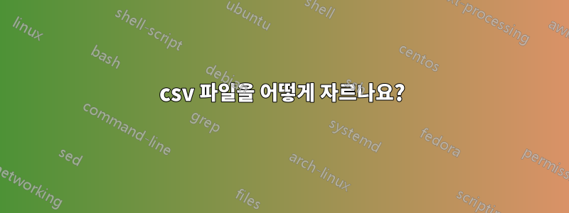 csv 파일을 어떻게 자르나요?