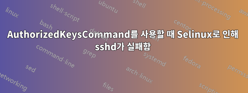 AuthorizedKeysCommand를 사용할 때 Selinux로 인해 sshd가 실패함