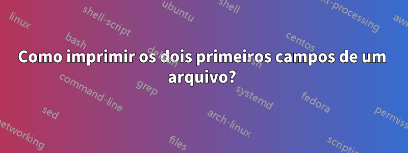 Como imprimir os dois primeiros campos de um arquivo?