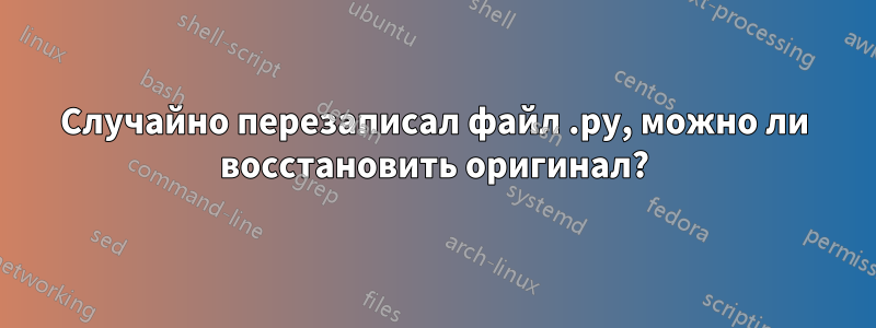 Случайно перезаписал файл .py, можно ли восстановить оригинал?