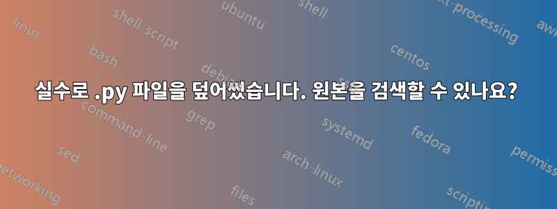 실수로 .py 파일을 덮어썼습니다. 원본을 검색할 수 있나요?