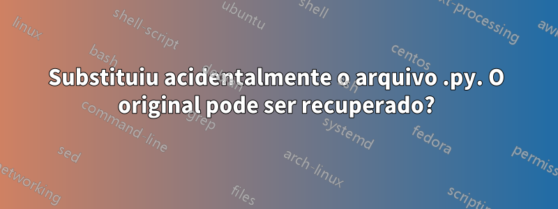 Substituiu acidentalmente o arquivo .py. O original pode ser recuperado?