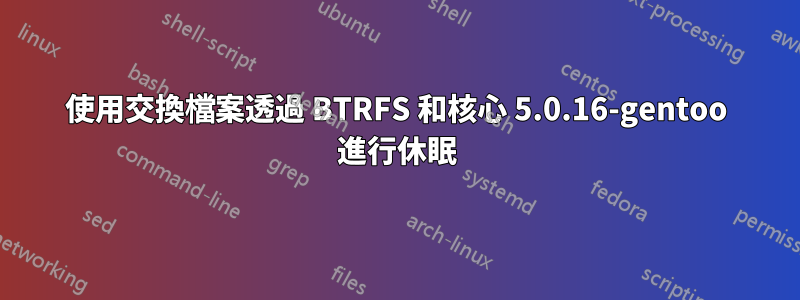 使用交換檔案透過 BTRFS 和核心 5.0.16-gentoo 進行休眠