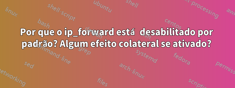 Por que o ip_forward está desabilitado por padrão? Algum efeito colateral se ativado?