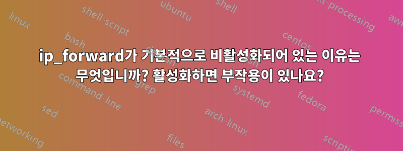 ip_forward가 기본적으로 비활성화되어 있는 이유는 무엇입니까? 활성화하면 부작용이 있나요?