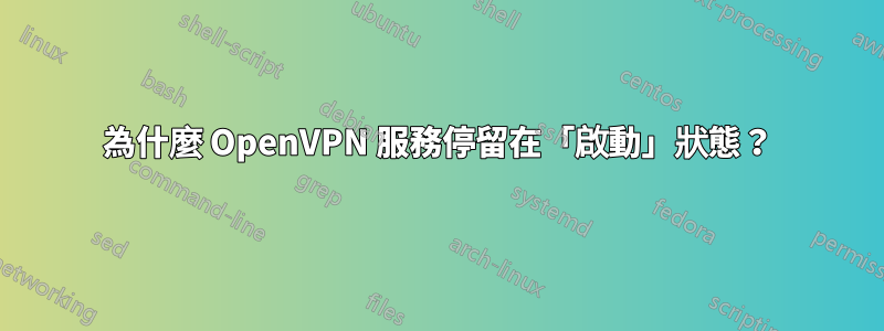 為什麼 OpenVPN 服務停留在「啟動」狀態？