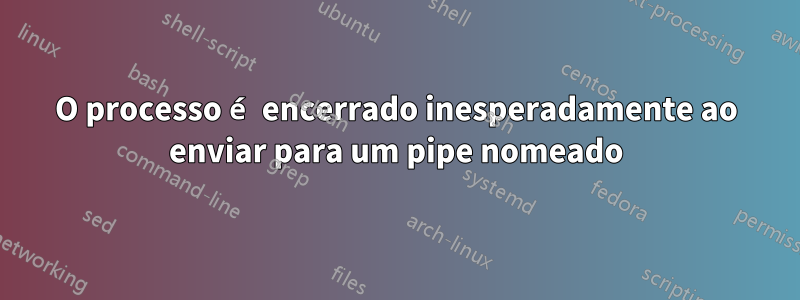 O processo é encerrado inesperadamente ao enviar para um pipe nomeado