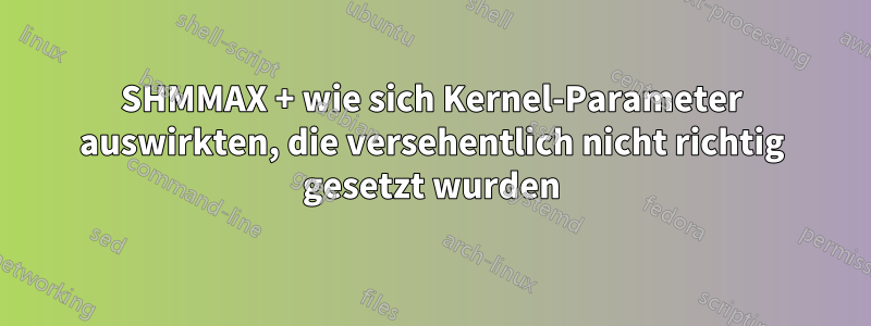 SHMMAX + wie sich Kernel-Parameter auswirkten, die versehentlich nicht richtig gesetzt wurden