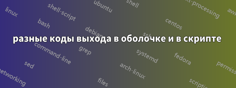 разные коды выхода в оболочке и в скрипте