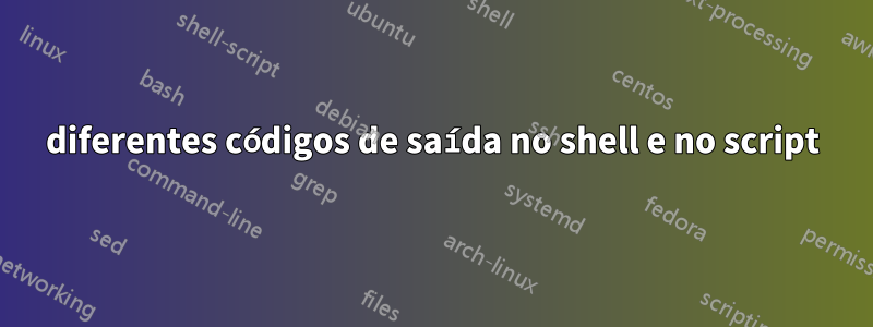 diferentes códigos de saída no shell e no script