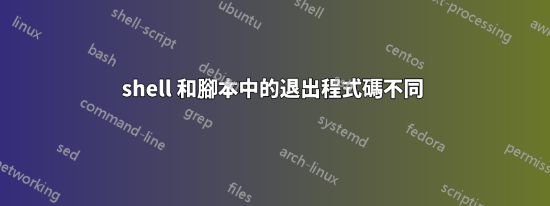 shell 和腳本中的退出程式碼不同