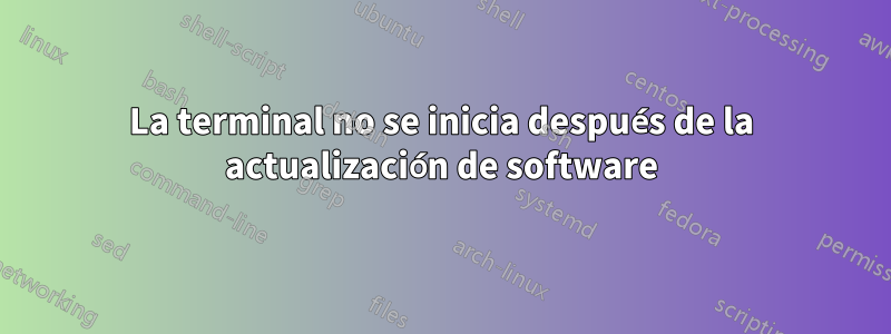 La terminal no se inicia después de la actualización de software