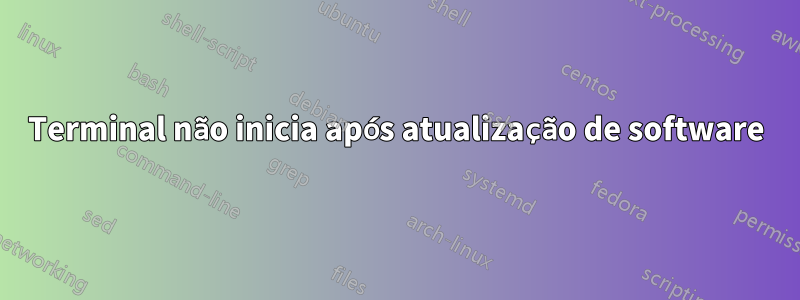 Terminal não inicia após atualização de software