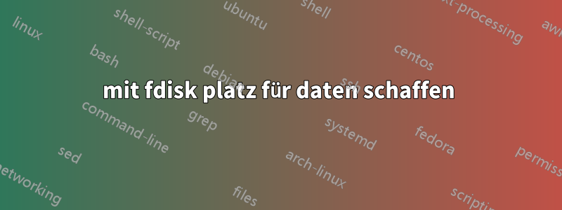 mit fdisk platz für daten schaffen