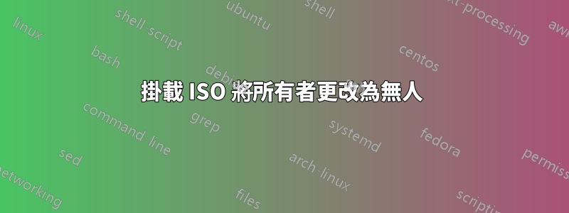 掛載 ISO 將所有者更改為無人