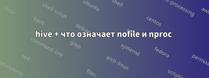 hive + что означает nofile и nproc