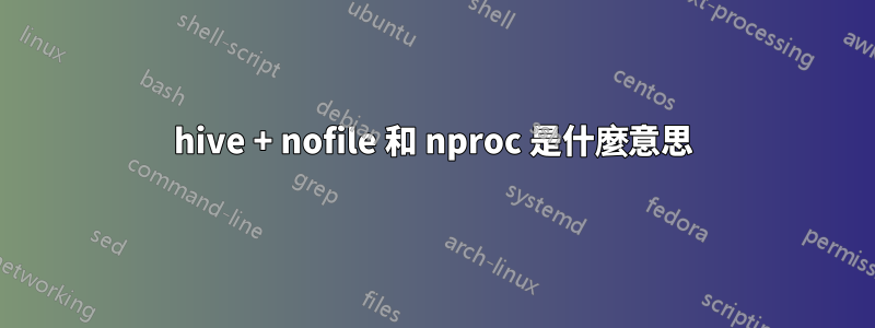 hive + nofile 和 nproc 是什麼意思