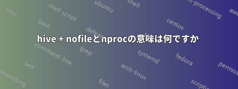 hive + nofileとnprocの意味は何ですか