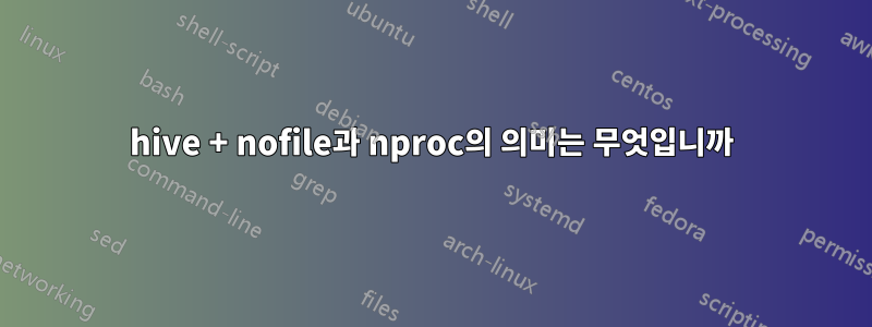 hive + nofile과 nproc의 의미는 무엇입니까