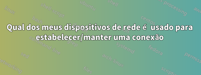 Qual dos meus dispositivos de rede é usado para estabelecer/manter uma conexão