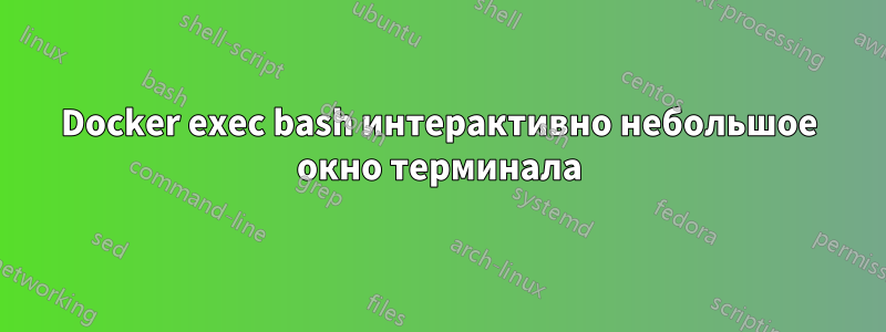 Docker exec bash интерактивно небольшое окно терминала