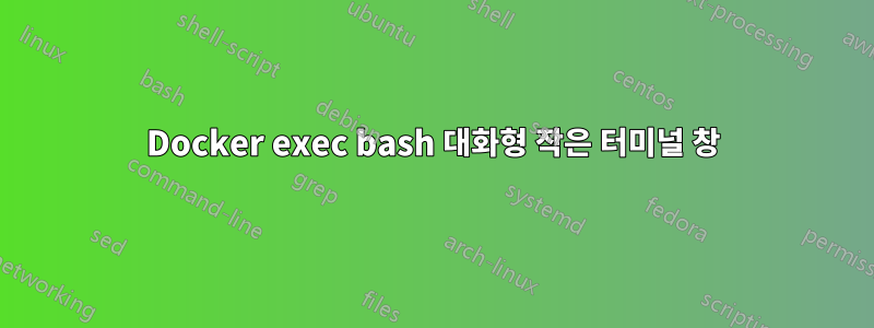 Docker exec bash 대화형 작은 터미널 창