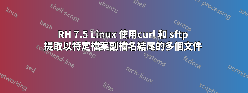 RH 7.5 Linux 使用curl 和 sftp 提取以特定檔案副檔名結尾的多個文件