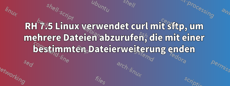 RH 7.5 Linux verwendet curl mit sftp, um mehrere Dateien abzurufen, die mit einer bestimmten Dateierweiterung enden