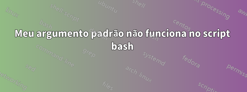 Meu argumento padrão não funciona no script bash