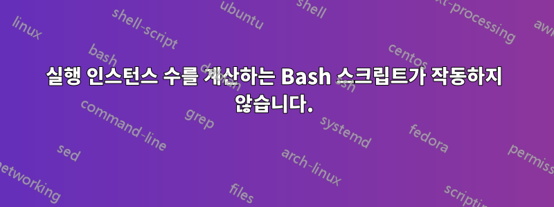 실행 인스턴스 수를 계산하는 Bash 스크립트가 작동하지 않습니다.