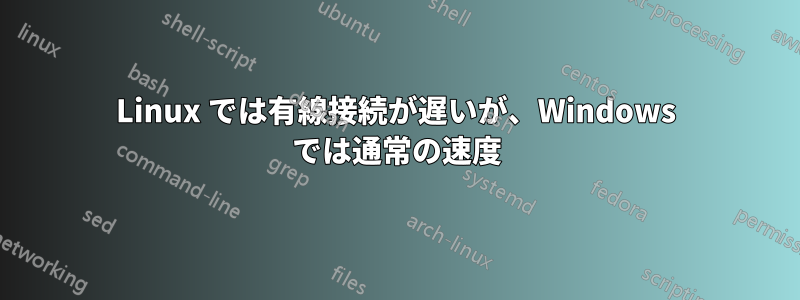 Linux では有線接続が遅いが、Windows では通常の速度