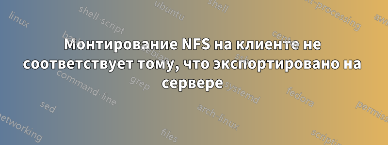 Монтирование NFS на клиенте не соответствует тому, что экспортировано на сервере