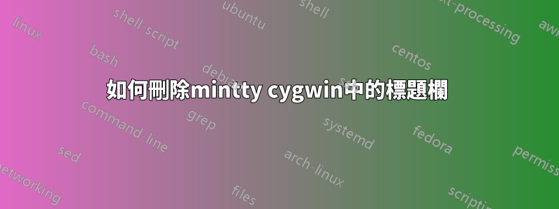 如何刪除mintty cygwin中的標題欄